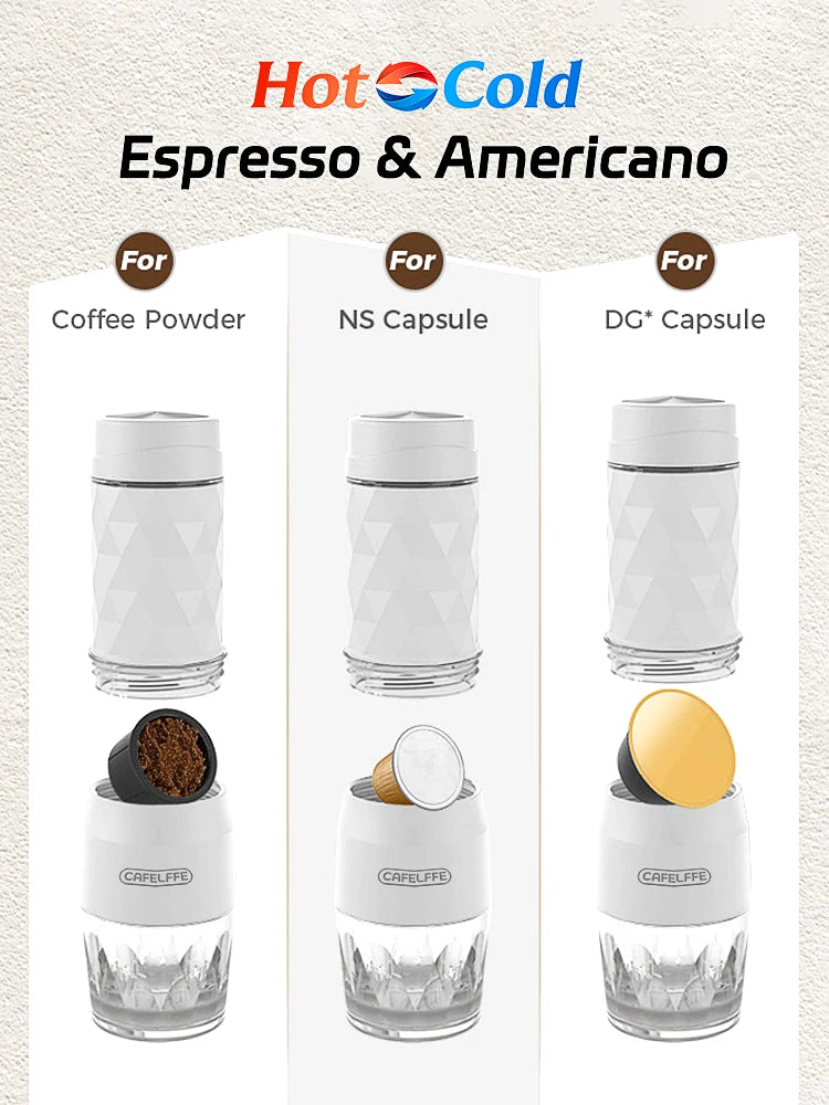 Cafelffe 3 In1 Portable Coffee Machine Hot/Cold