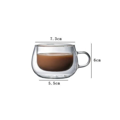 Double Wall Glass Coffee Mug with Handle